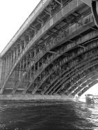 passage along the river under the bridge