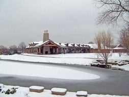 snow frozen lake