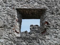 ruins of a fortress in tyrol close-up