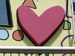 heart form decoration at wall, germany, braunschweig