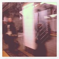 blurry photo of New York subway