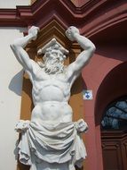 pillar man on facade in erfurt