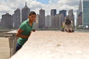 guy on the promenade in manhattan