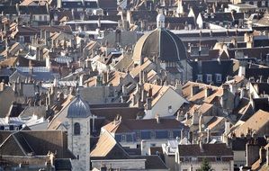 Landscape of home roofs