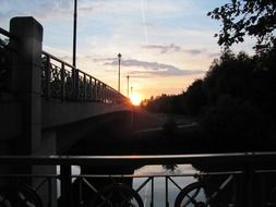 Sunset and bridge