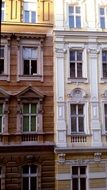 Facade of the buildings in Vienna