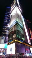 illuminated times square in New York at night time