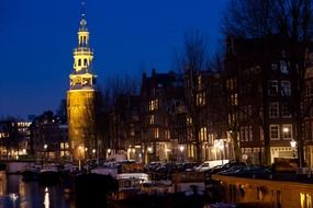 Night picture of the amsterdam