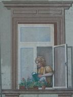 painting woman in the window