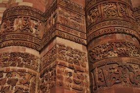 carved facade of a temple in india
