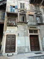 ancient house facade, italy, verona