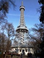 Steel tower in a forest in Prague