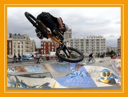 Picture of bmx bike in skate park