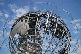 metal monument globe in the park