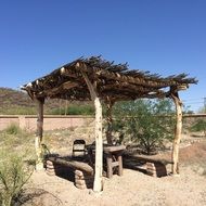 house like a canopy in the desert