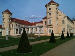 rheinsberg castle among the plants in Brandenburg Germany