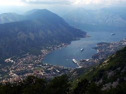 A bird's-eye view of the picturesque landscape of Montenegro