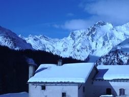 snow covered mountains in switzerland