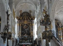 rich interior of Neuburg castle in Germany