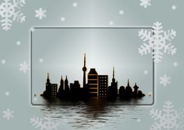 city christmas drawing