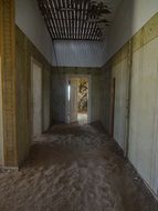 view inside the building in the abandoned diamond town, Namibia