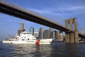 High Brooklyn bridge in New York city