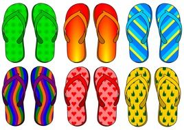 colorful flip-flops