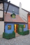 Small colorful house in the Prague