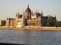 distant view of the parliament building in budapest