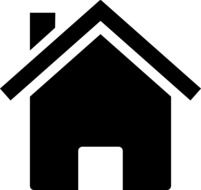 black and white icon of absctract house