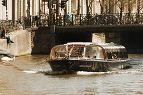 boat on canal in holland city