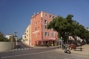 building on a corner road