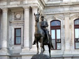 horse and man statue