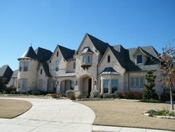 beautiful mansion on a clear sunny day