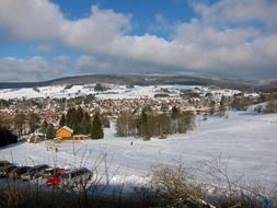 landscape of city in winter time