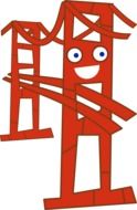 clipart of Red suspension bridge in San Francisco