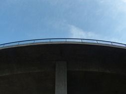 bottom view of the bridge with railing