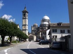 road to Santuario della Madonna del Sangue at summer, italy, re