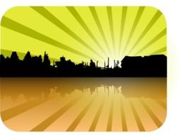 clipart of city water horizon