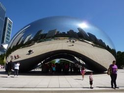 cloud gate sculpture in chicago, america