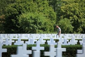 american army cemetery cross soldier grief