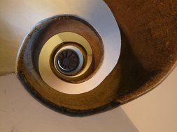 Top view of a spiral staircase