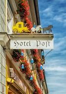 hotel port sign on a wall in staffelsee in germany