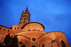 backlight of a religious cathedral in Toulouse, France