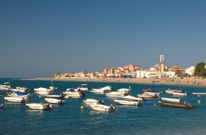 landscape of ships in harbor in Spain