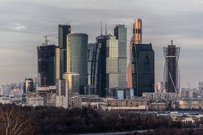 view of skyscrapers in Moscow