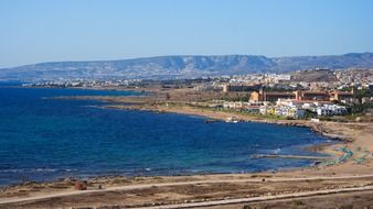 coast with the mountains in cyprus