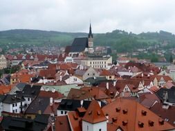 panoramic view of the old town in chesky krumlov