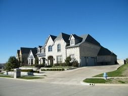 mansion on a background of blue sky