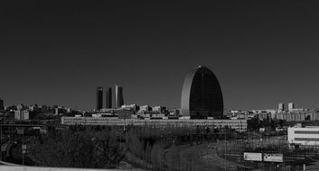 Black and white photo of madrid